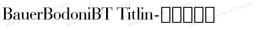 BauerBodoniBT Titlin字体转换